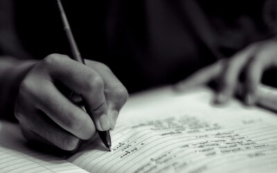 writing in a note book
